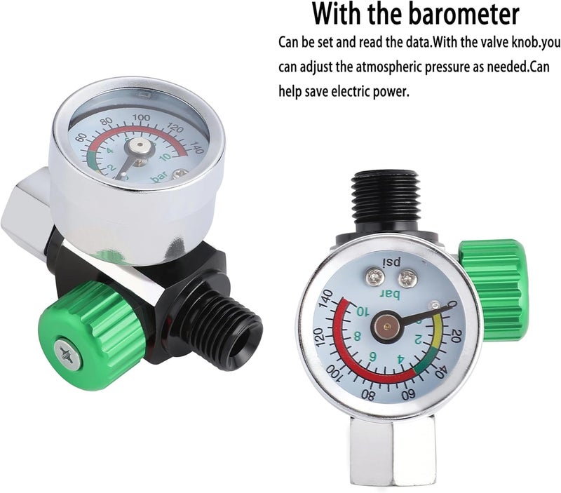 ENDOZER Oil Water Separator, Air Filter with Pressure Gauge, Pressure Regulator for Air Spray Gun, G1/4" Inlet and Outlet - Image 4